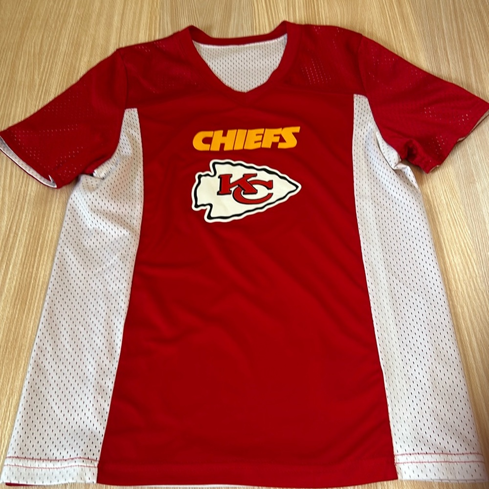 Kansas City Chiefs reversible football jersey red white